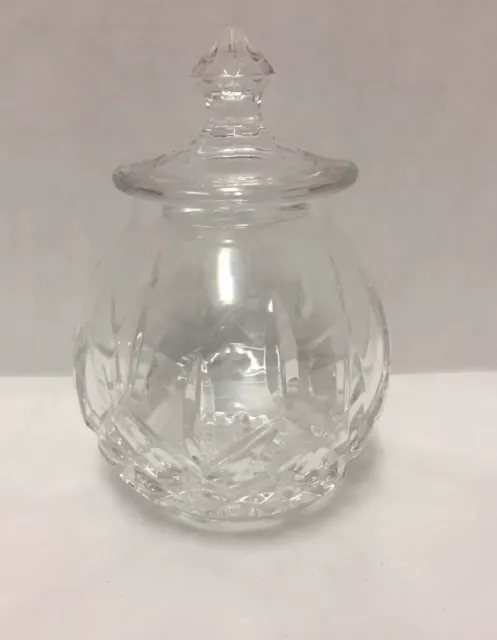 Vintage Waterford Crystal Lismore Honey Mustard Pot Lid 8 Ounce Diamond 5 Inch