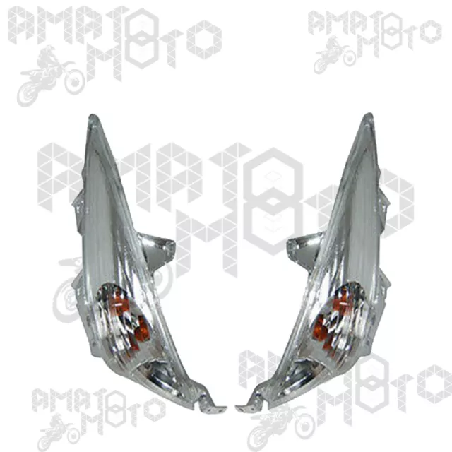 Coppia Frecce Anteriori Cromo Trasparenti Per Yamaha T Max Tmax 500 2008