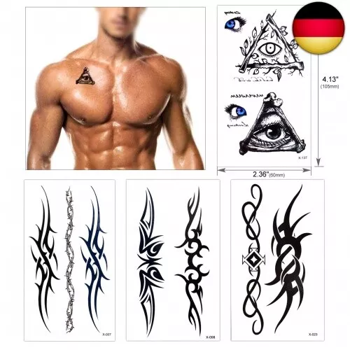 Konsait 18 Blätter temporär Tätowierung schwarz Tattoo Körperkunst Kleine Bögen 3