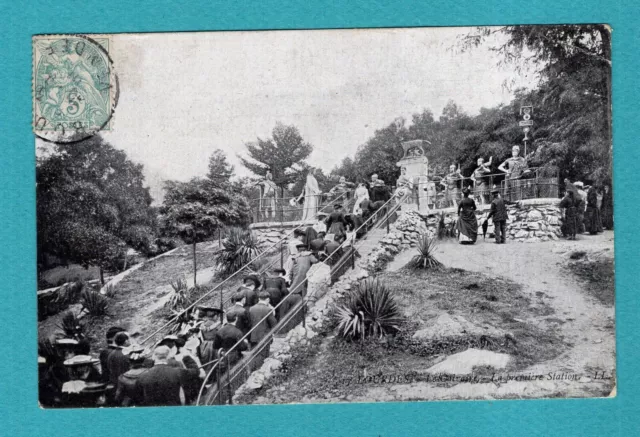 Lb / CPA - Carte Postale : Lourdes Le Calvaire première Station        1906