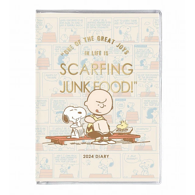 PEANUTS SNOOPY 2024 B6 Planner Comic Design Schedule Book Diary Beige