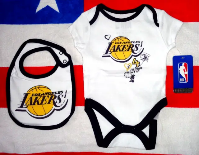 🏀LOS ANGELES LAKERS🏀Official Babys NBA BASKETBALL Set🏀0-3 Months🏀NEW🏀04🏀