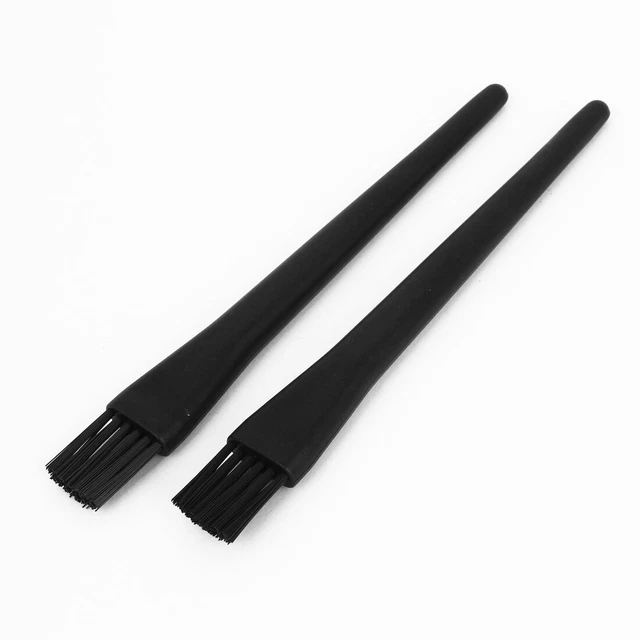 18mm x 16mm Plastic Black Anti-ESD Brush Round Handle 2pcs