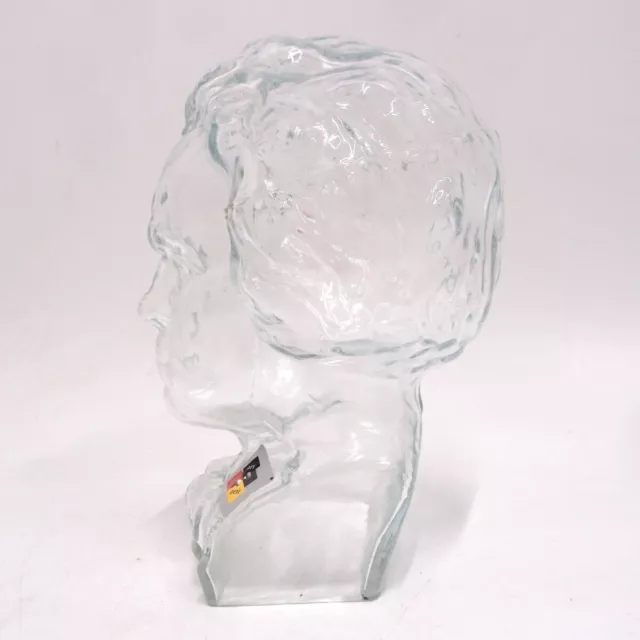 Glaskopf Beethoven Glas klar 26 cm Perückenkopf Figur Hut Kopfhörerhalter Mütze 2