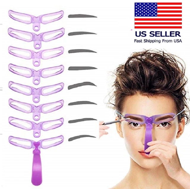 8 STYLES EYEBROW Shaping Stencils Grooming Shaper Template Makeup Tool