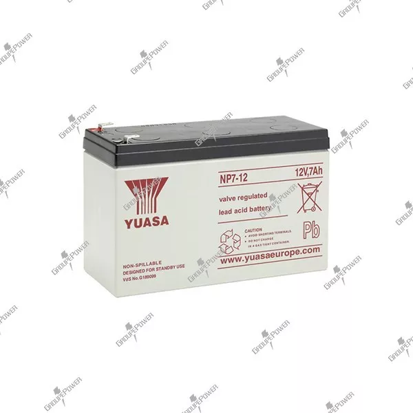 Batterie alarme incendie plomb étanche YUASA NP7-12 12V 7AH 151X65X97.5