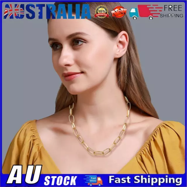 Punk Choker Metal Thick Chain Hip Hop Necklace Statement Jewelry (Gold) AU