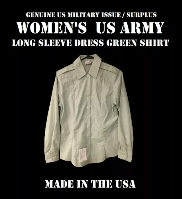 US ARMY WOMENS DRESS GREEN LONG SLEEVE SHIRT CLASS A B UNIFORM Pick Your Size