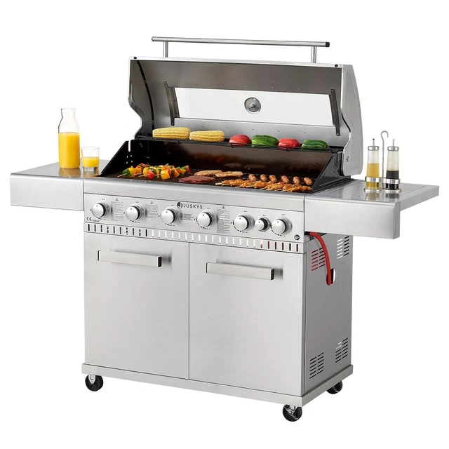 Gasgrill BBQ Grillwagen Gas Grill Brenner Seitenbrenner Edelstahl Juskys®