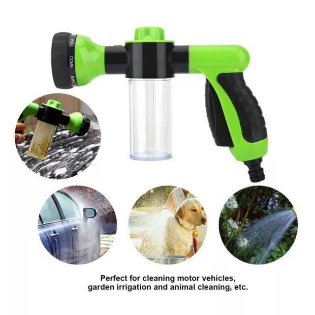 8 Mode Foam Sprayer Garden Hose Nozzle Soap Dispenser Water Gun Car Washing Pet 3