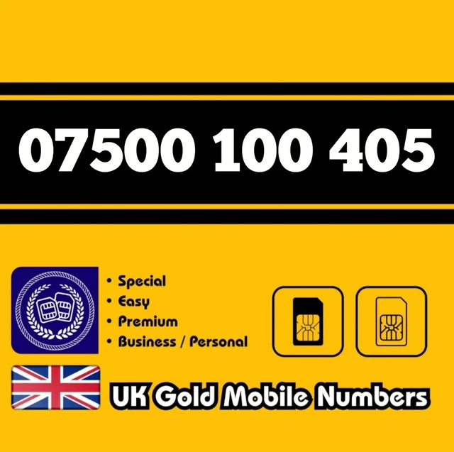 Gold Mobile Number Easy VIP Business Special Memorable UK O2 EE Voda 3 SIM Card