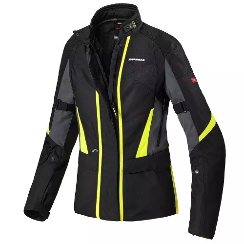 Jacke Lady Motorrad H2Out Traveler 2 Schwarz Gelb Fluo Spidi TG XL