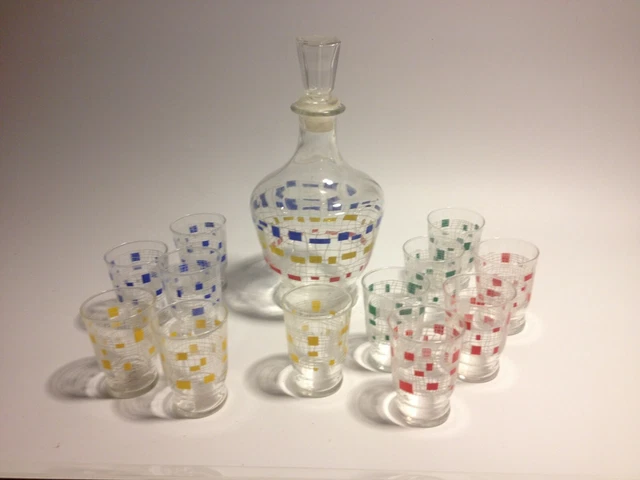 service a liqueur vintage 1 carafe et 12 verres
