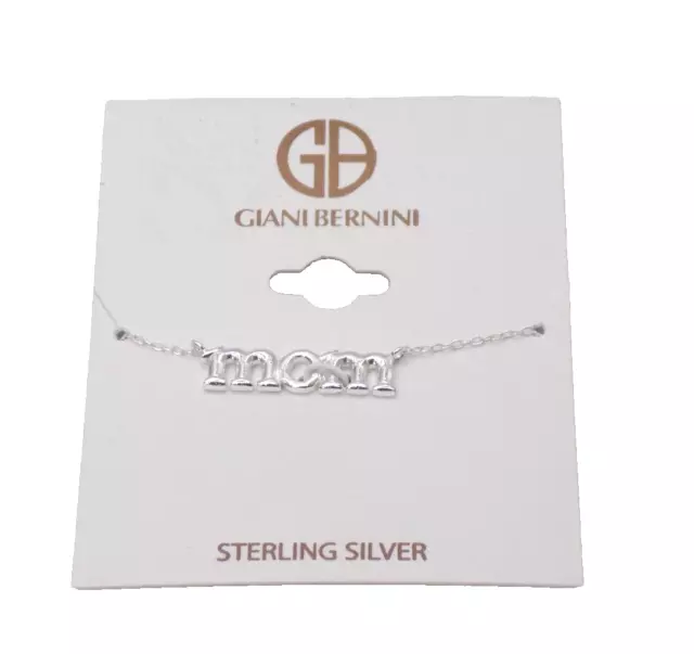 Giani Bernini Mom Pendant Necklace 925 Sterling Silver 16" +2" ext. MSRP $73