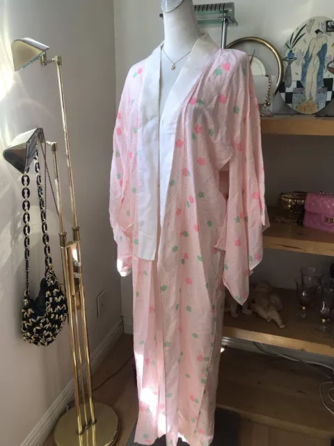 Vintage Japanese Juban kimono Wool ?Women's NagaJuban Kimono Robe