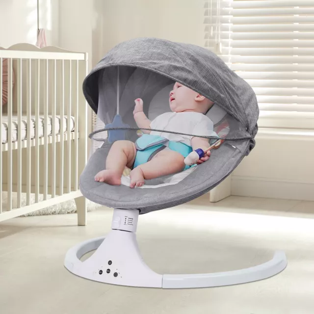 Electric Smart Baby Electric Rocking Chair Baby Swing Cradle w/ Bluetooth Music