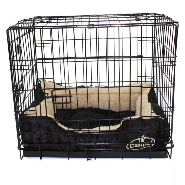 Jaula para perro con cama de entrenamiento caja de metal cachorro mascota gato portador XS S M L XL XXL