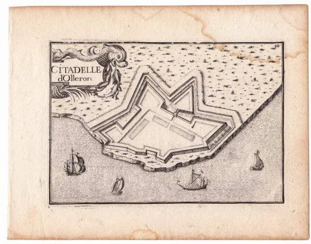 Gravure XVIIe La Citadelle Île d'Oléron Charente Maritime Christophe Tassin 1634