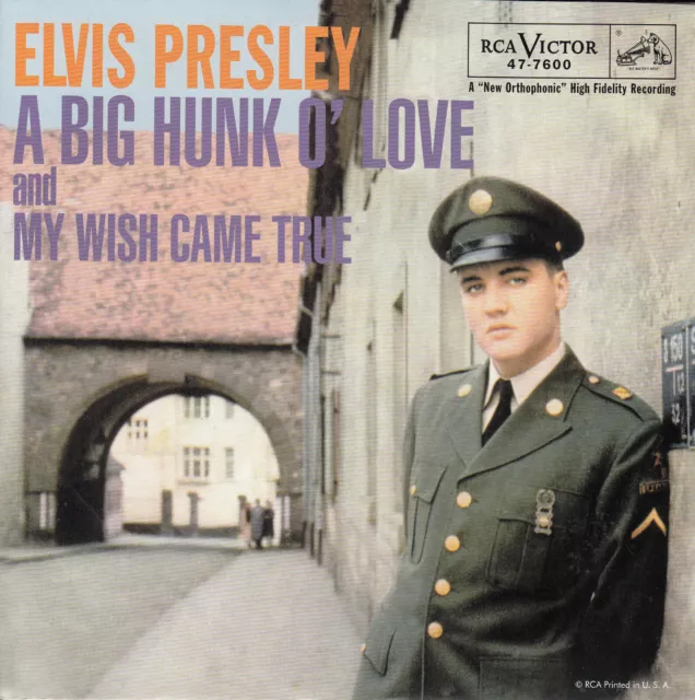 ELVIS PRESLEY  A big hunk of love PICTURE SLEEVE NEW 7" 45 RED VINYL RECORD