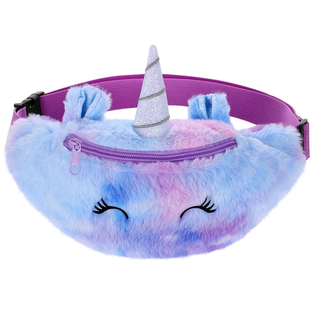 VALICULUT Violet Peluche Bandbody Sac Fashion Dessin animé Licorne Sac à thème D