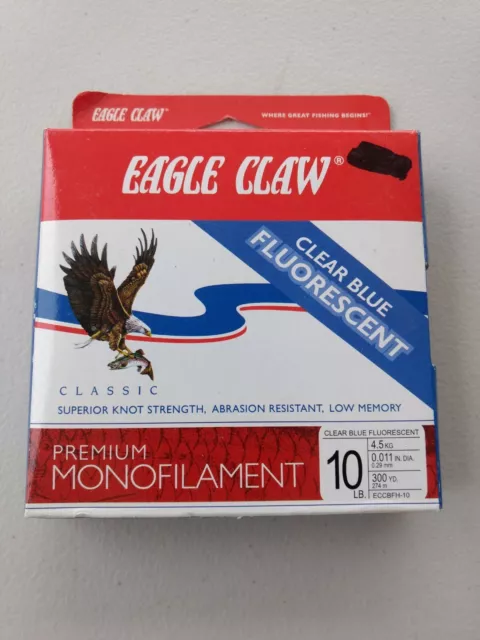 Eagle Claw 8lb 1600yds Premium Fishing Line Monofilament Clear - FREE USA  SHIP