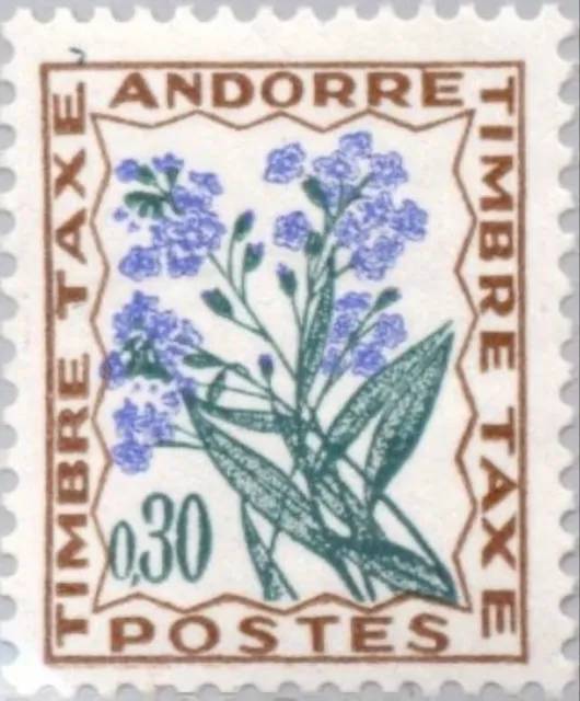 French Andorra #YTTT50 MNH 1964 Postage Due Forget-me-not [J50]