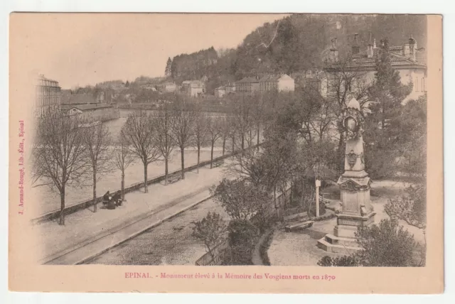 EPINAL - Vosges - CPA 88 - Quai de juillet & monument Commemoratif de 1870