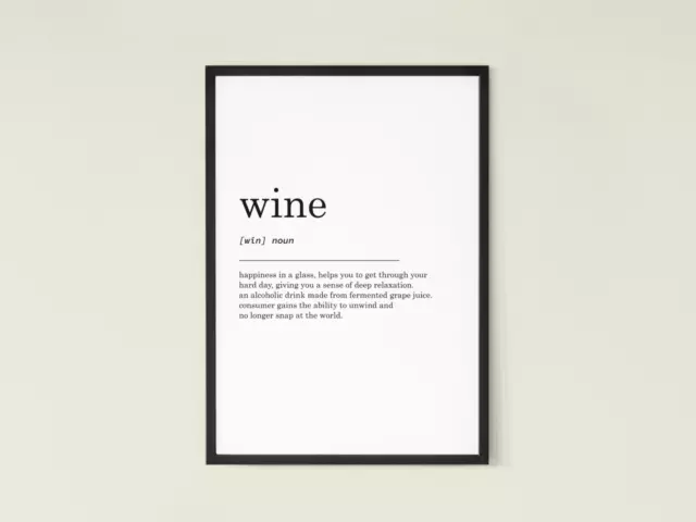 Wine Definition Print, Wall Art Prints, Wine Lover Gifts, Birthday Gift, Family