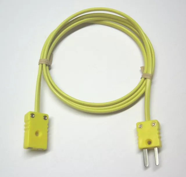 K-Type Thermocouple extension cable wire with miniature mini connectors 3-15 ft