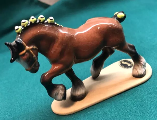 BEAUTIFUL HAGEN-RENAKER Miniature Porcelain HORSE-Brown Draft Horse