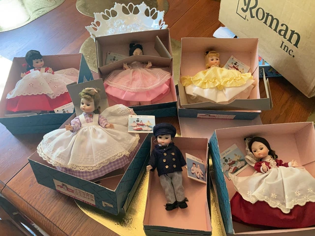 Vtg. Mme Alexander 8” Little Women Dolls Marme Meg Beth Amy Jo & Laurie /cb