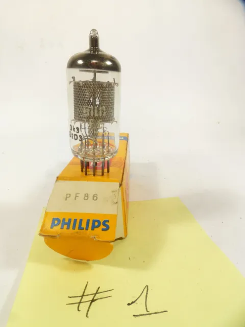 one vintage radio PF86 Philips TSF tube NOS & NIB