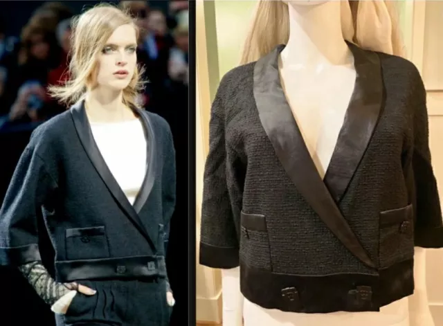 VINTAGE 1990S YELLOW tweed Chanel cropped Jacket 38 40 medium $1,200.00 -  PicClick