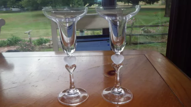 Gorham Amore Candlesticks Double Hearts Wedding Candlesticks New in Box 2 7 3/4"