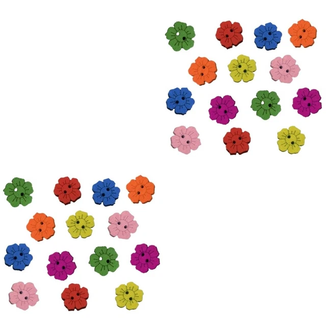 400 Pcs Boutons À Coudre De Fleurs En Bois Nourriture Self Made