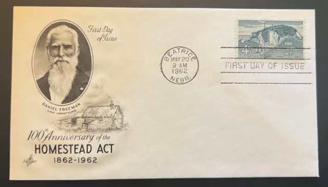 100Th Anniv Homestead Act May 20 1962 Beatrice Ne First Day Cover (Fdc) Bx2