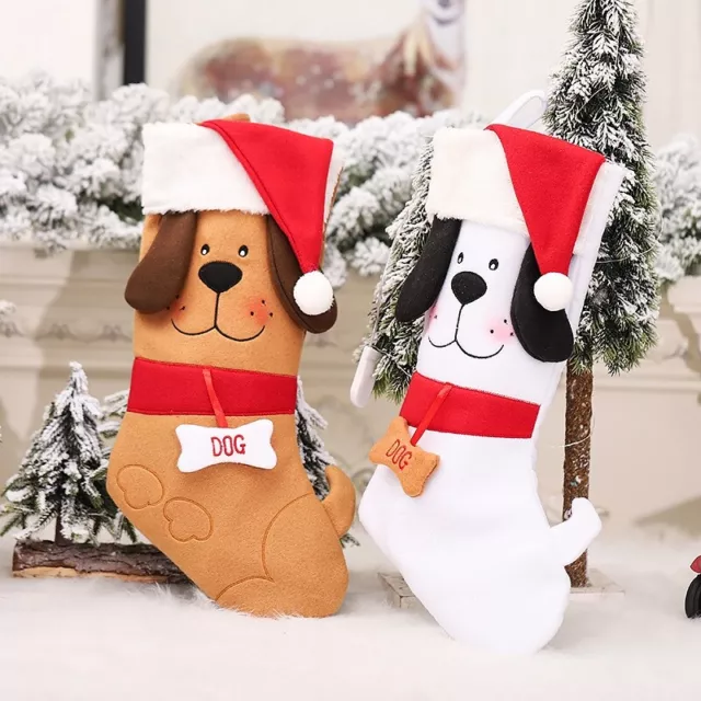 Calza natalizia stile cane e cucciolo, decorazione natalizia con cani3228