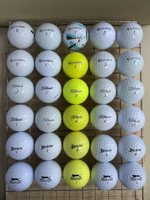 Golf Balls 30 Used Assorted Clean Undamaged Taylor Srixon Tp5X Zstar Prov1 Logos