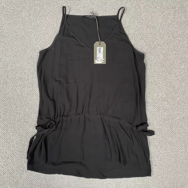 ALL SAINTS Top Womens XS Extra Small Black Isabel Summer Strappy Viscose BNWT