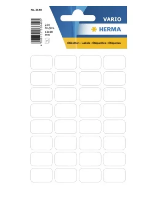 HERMA Universal Vielzweck Adressetiketten selbstklebend Permanent weiß 12x18mm