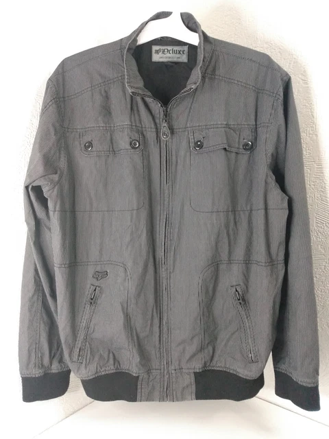 Fox Racing Moto Cross Zip Up Jacket 100% Cotton Limited Edition XL Grey