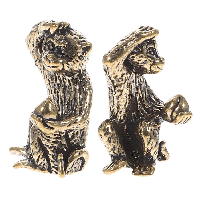 2 Pcs Affe Dekorative Ornamente Arbeitstisch Dekor Amulett Retro-Bücherregal