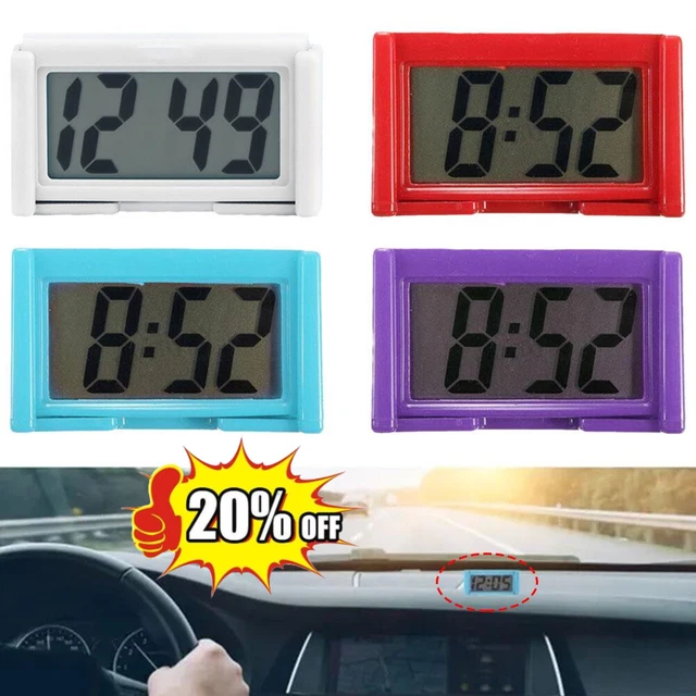 CAR DASHBOARD DIGITAL Clock - Vehicle Adhesive Clock with Jumbo LCD ...