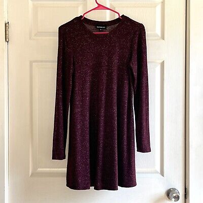 Fortune + Ivy *Stitch Fix* Rosemary Cozy Hacci Dress Size S Burgundy Worn Once!