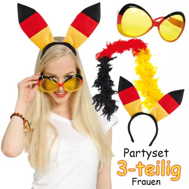 WM EM 2024 DEUTSCHLAND PARTY SET Frauen Deko Fussball Germany Fanartikel Fußball