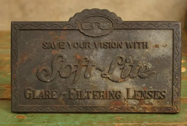 1930's Cast Iron Soft-Lite Lenses Store Counter Advertising A. M. Roedelheim Co