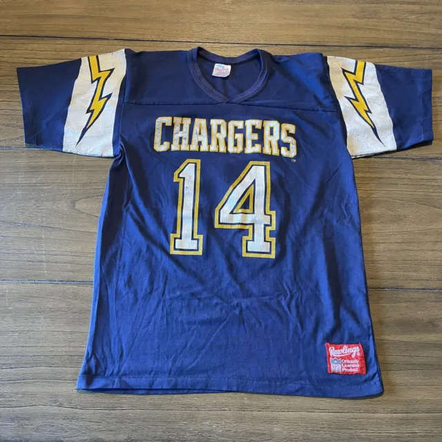 VINTAGE 1980s 80s Rawlings San Diego LA Chargers Dan Fouts Shirt - Large