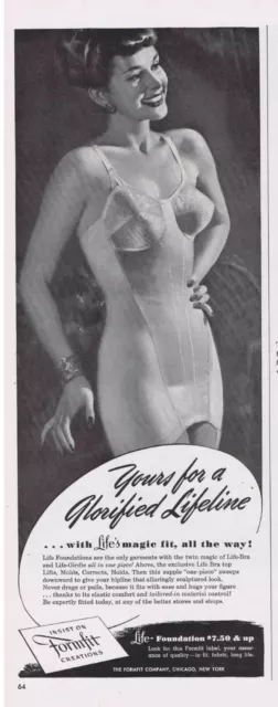 1947 FORMFIT BRA & Girdle, Sexy lady Pin Up, Life Foundations Magic Fit  Print Ad $8.49 - PicClick