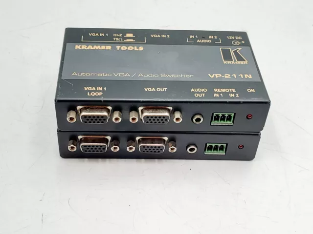 LOTE DE 2 - Interruptor de audio automático VP-211N VGA/herramientas Kramer VP-211N