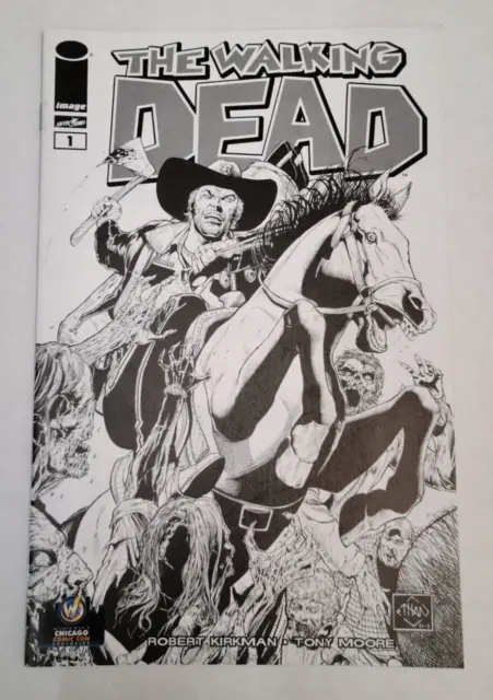WALKING DEAD #1 Chicago 2013 B/W Wizard World Comic Con Exclusive Variant Image